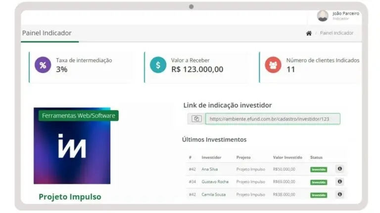 efund investimentos parceiros de distribuição